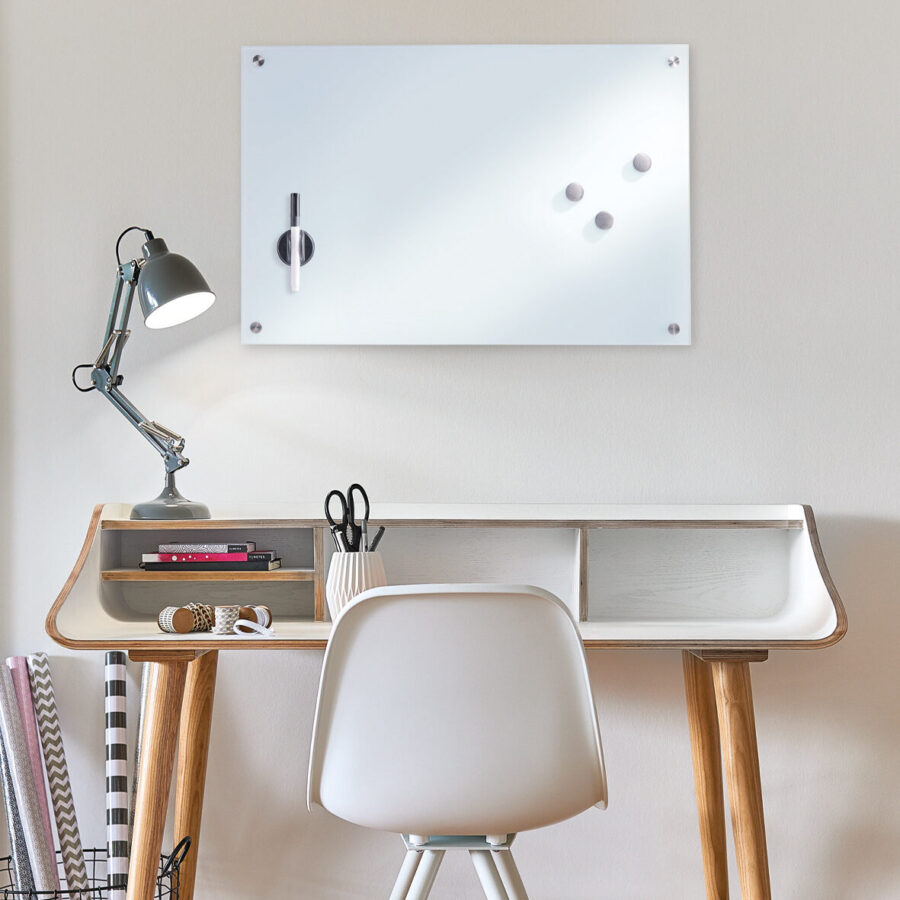Memoboard, Glas, weiß – Lifestyle 1