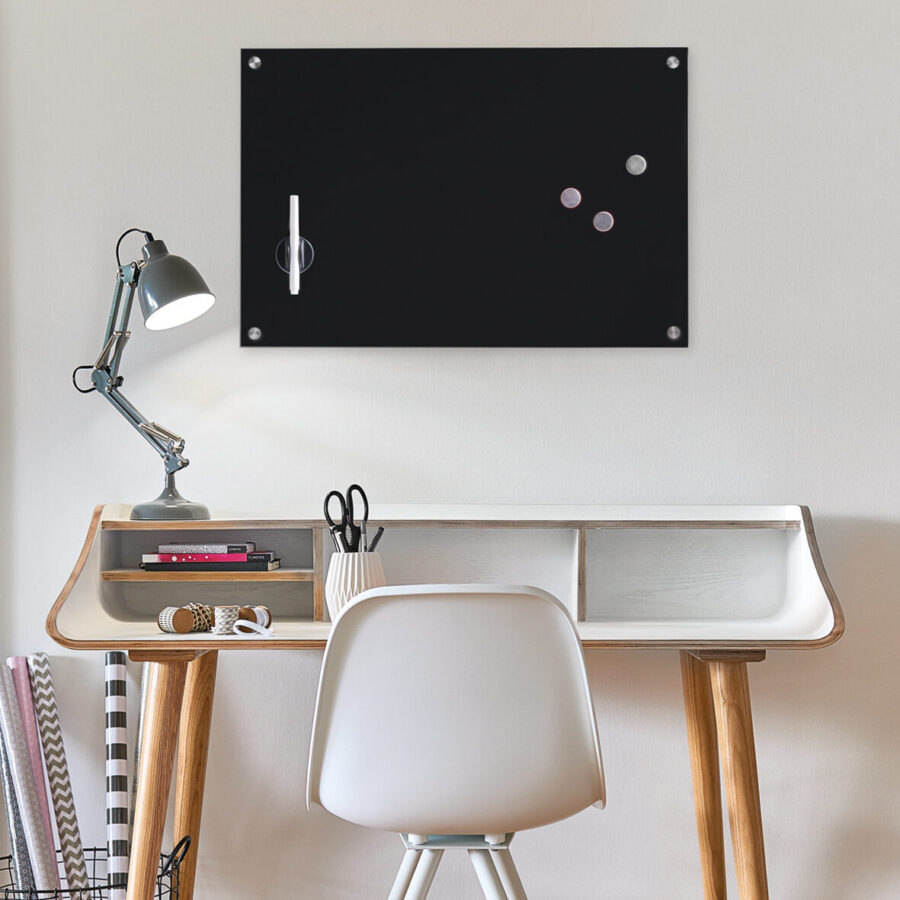 Memoboard, Glas, schwarz – Lifestyle 1