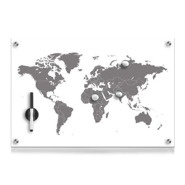 Memoboard 'World map', Glas