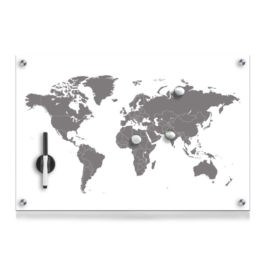 Memoboard 'World map', Glas
