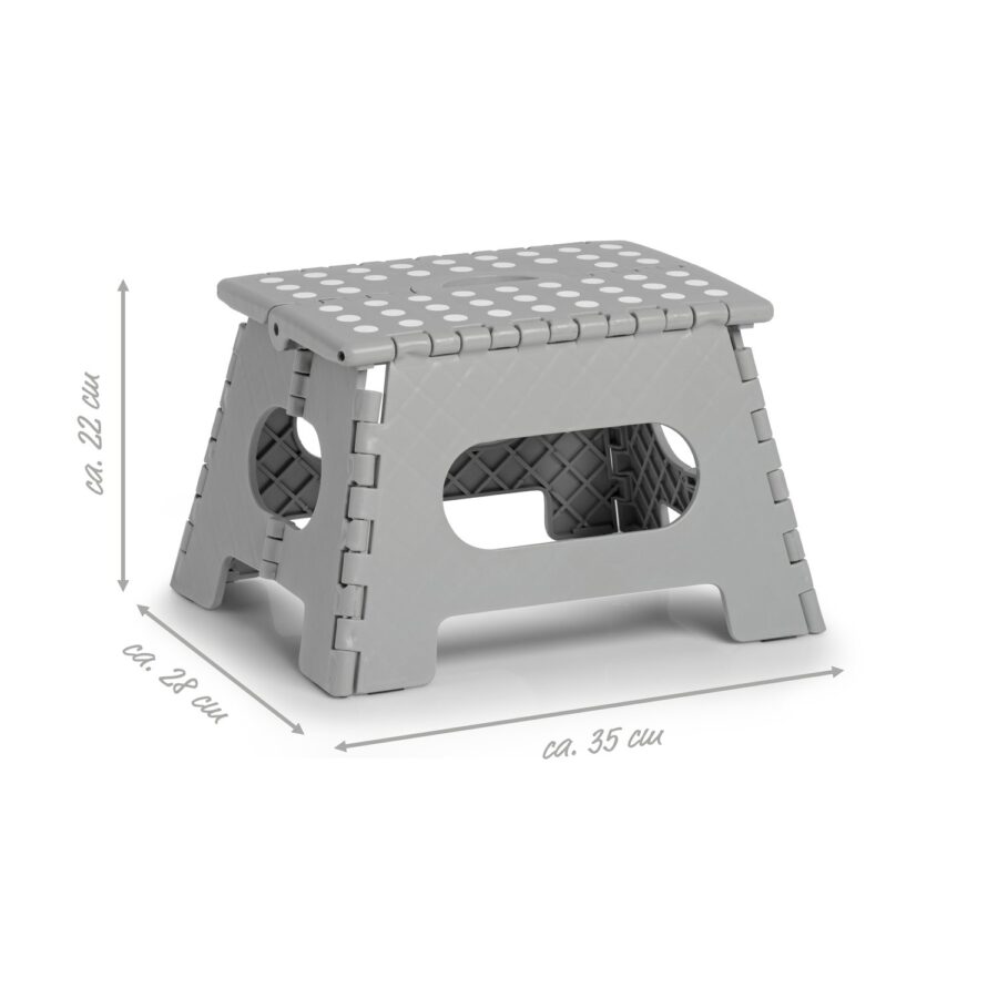 Klapphocker, Kunststoff, grau – Ansicht 2