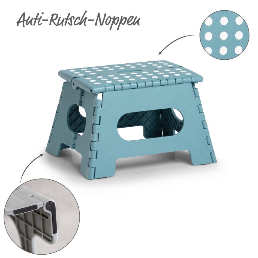 Klapphocker, Kunststoff, eisblau – Ansicht 2