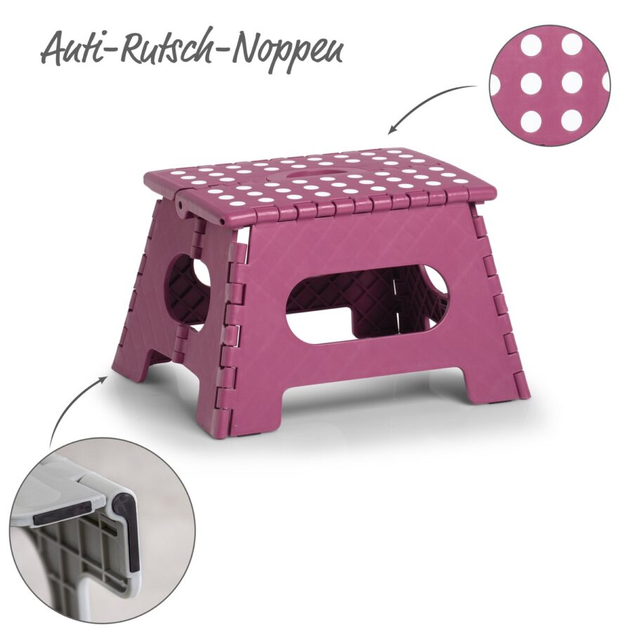 Klapphocker, Kunststoff, beere – Ansicht 2