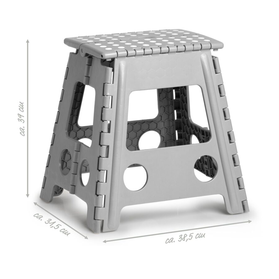 Klapphocker, Kunststoff, grau – Ansicht 5