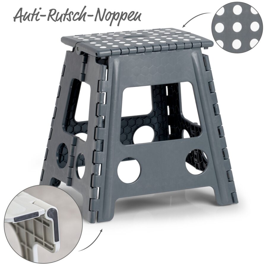 Klapphocker, Kunststoff, anthrazit – Ansicht 4