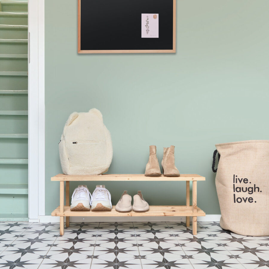 Schuhregal m. 2 Ablagen, Kiefer – Lifestyle 1