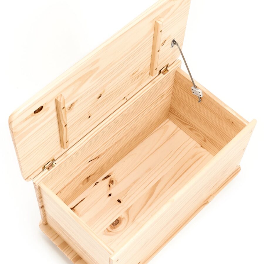 Aufbewahrungstruhe mit Rollen, Kiefer – Ansicht 3