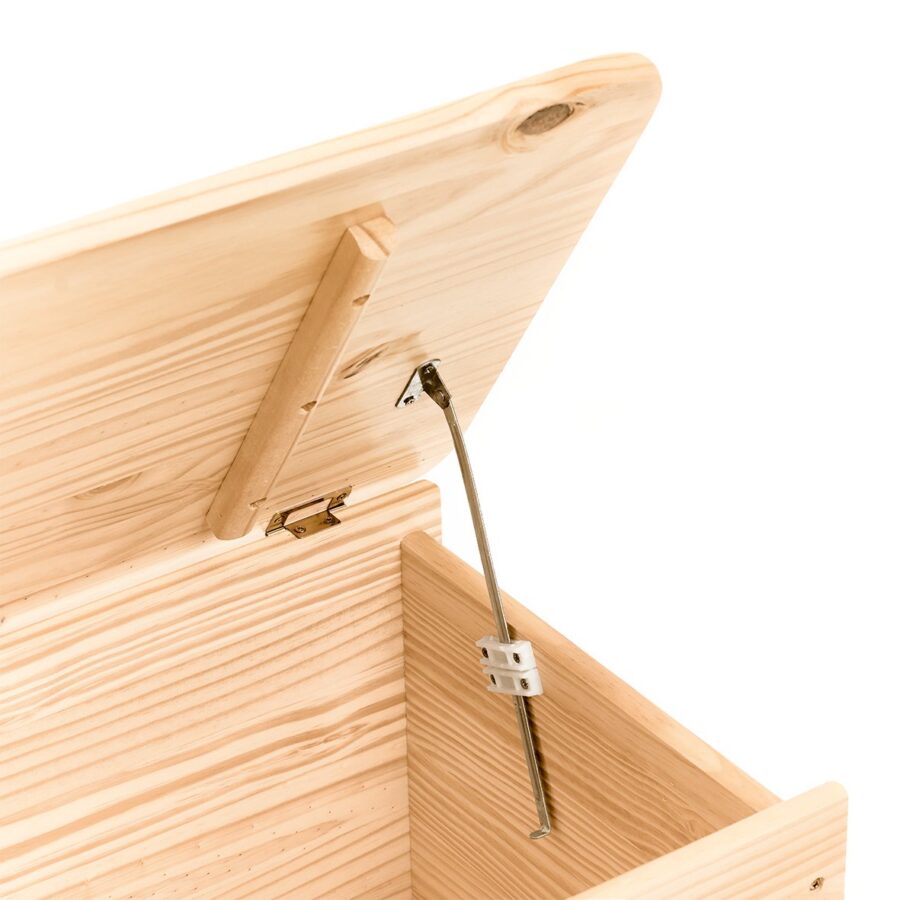 Aufbewahrungstruhe mit Rollen, Kiefer – Ansicht 4