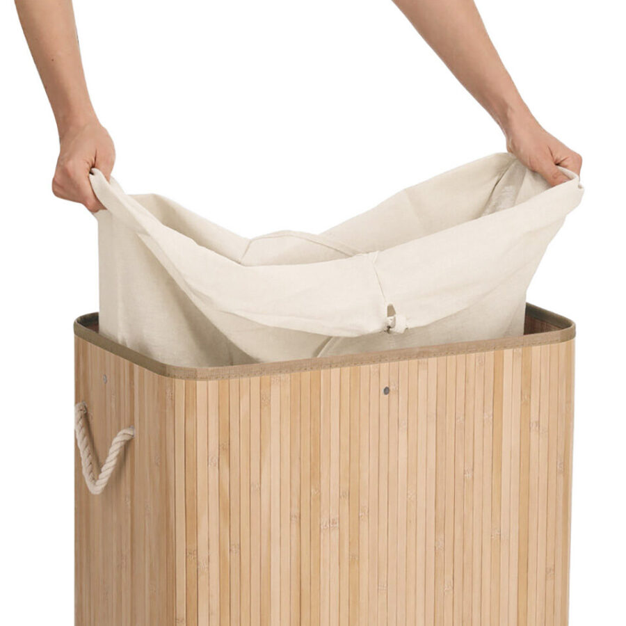 Wäschesammler, 2-fach, Bambus – Ansicht 2