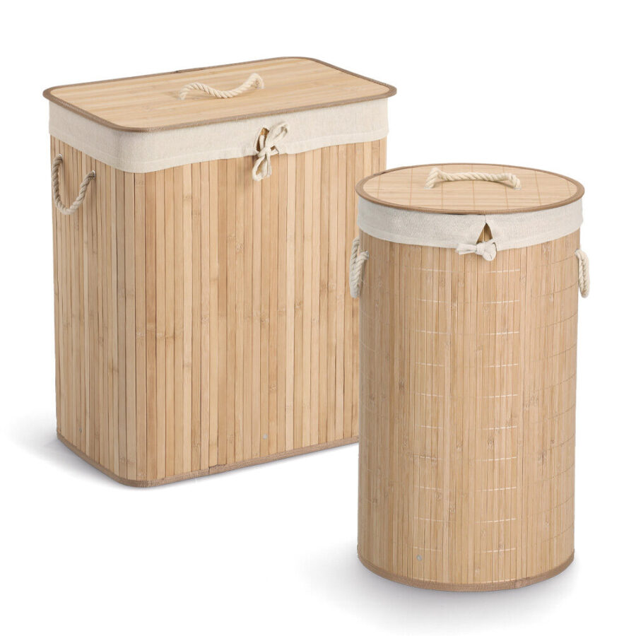 Wäschesammler, 2-fach, Bambus – Ansicht 3