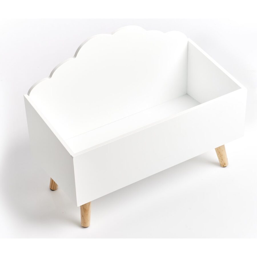 Kinder-Aufbewahrungstruhe 'Wolke', MDF/Kiefer,weiß – Ansicht 4