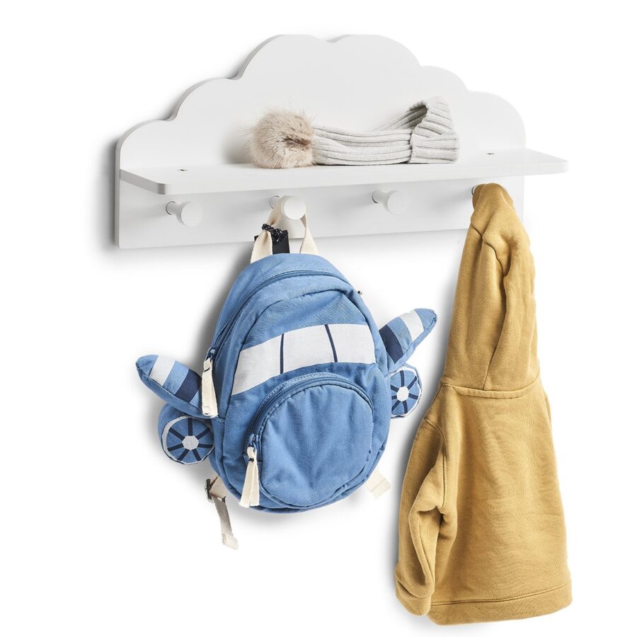Kinder-Wandgarderobe 'Wolke', MDF, weiß – Ansicht 4