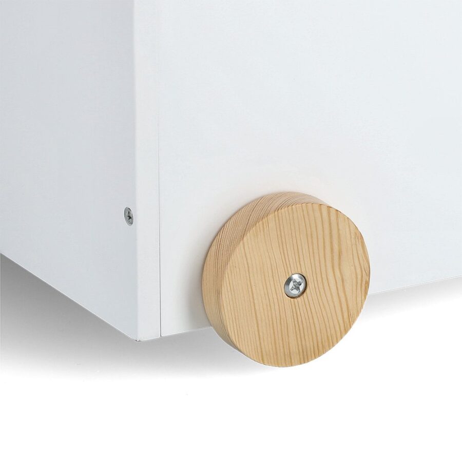 Kinder-Spielzeugkiste m. R., MDF/Kiefer, weiß – Ansicht 3