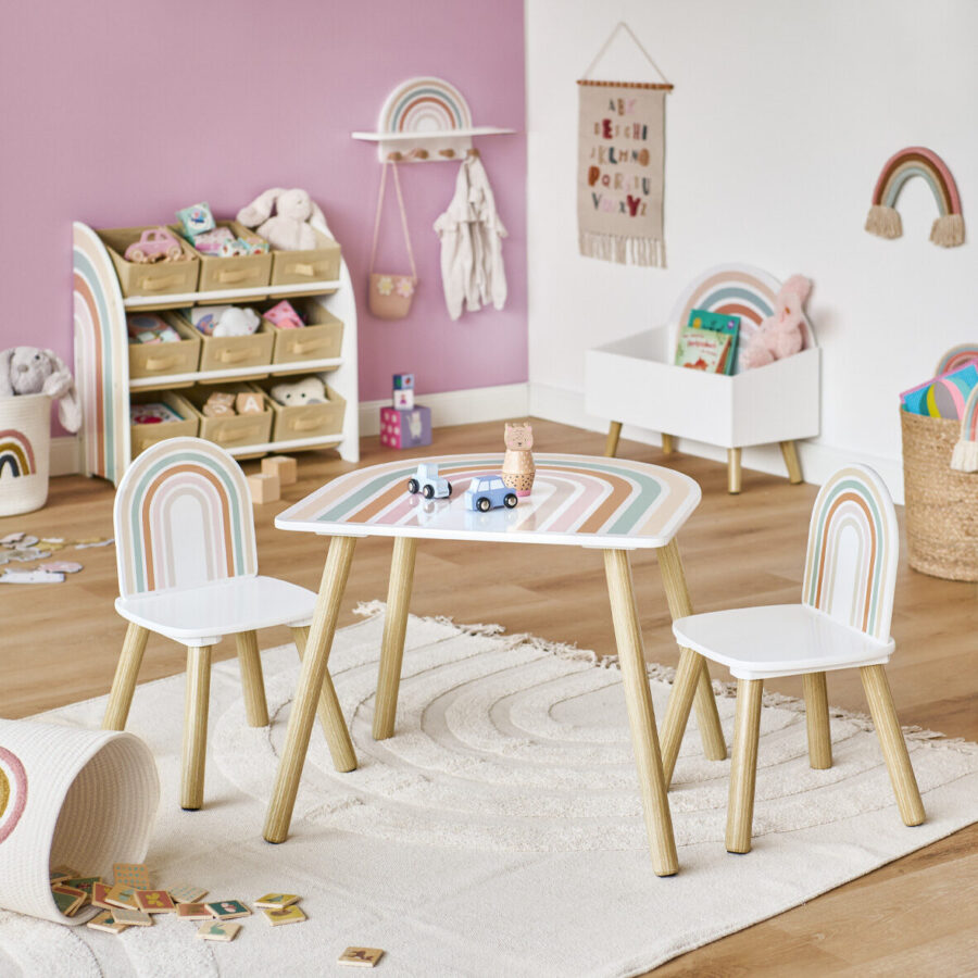 Kinder-Sitzgarnitur "Rainbow", 3-tlg., MDF/Kiefer – Lifestyle 1