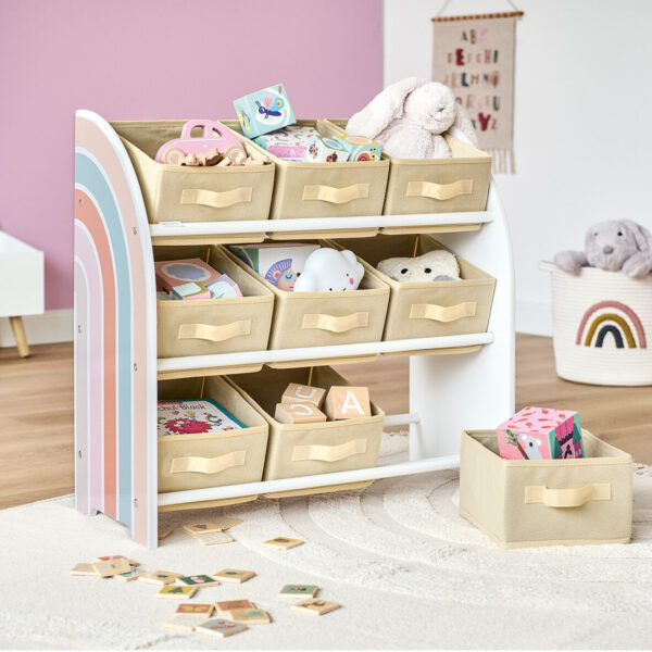 Kinder-Regal "Rainbow" m. 9 Boxen, MDF/Vlies – Lifestyle 1