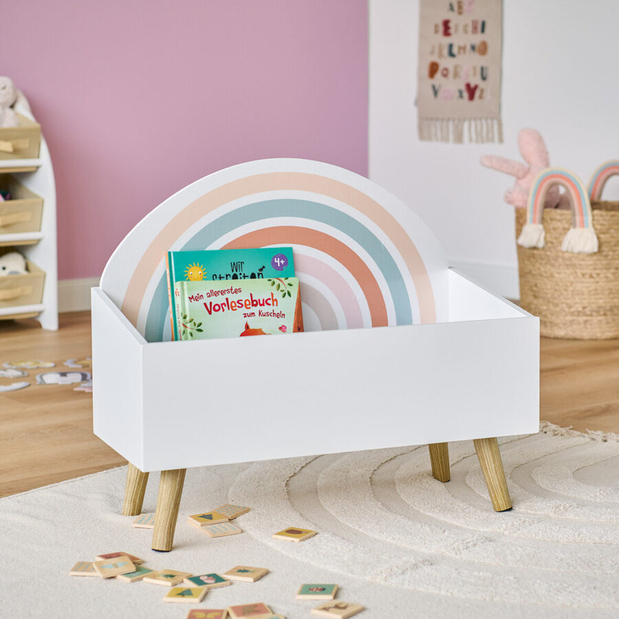 Kinder-Aufbewahrungstruhe "Rainbow", MDF/Kiefer – Lifestyle 1
