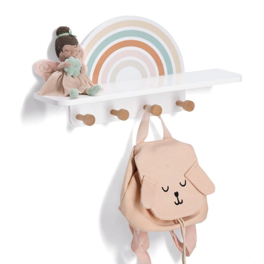 Kinder-Wandgarderobe "Rainbow", MDF/Kiefer – Ansicht 2