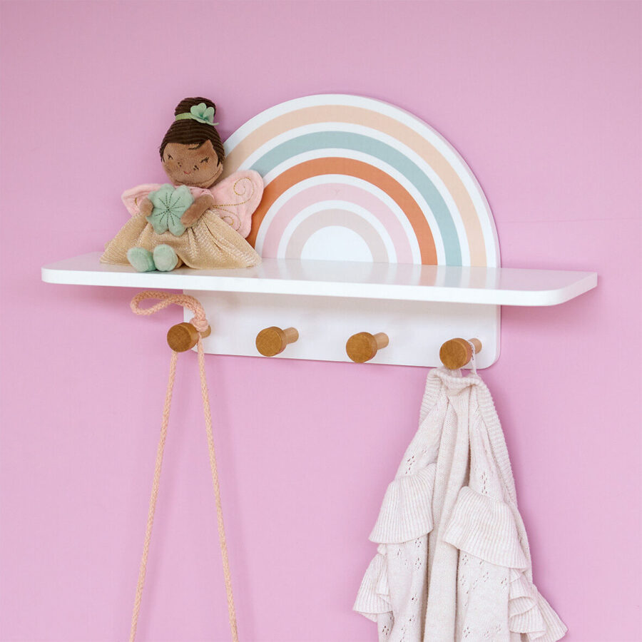 Kinder-Wandgarderobe "Rainbow", MDF/Kiefer – Lifestyle 1