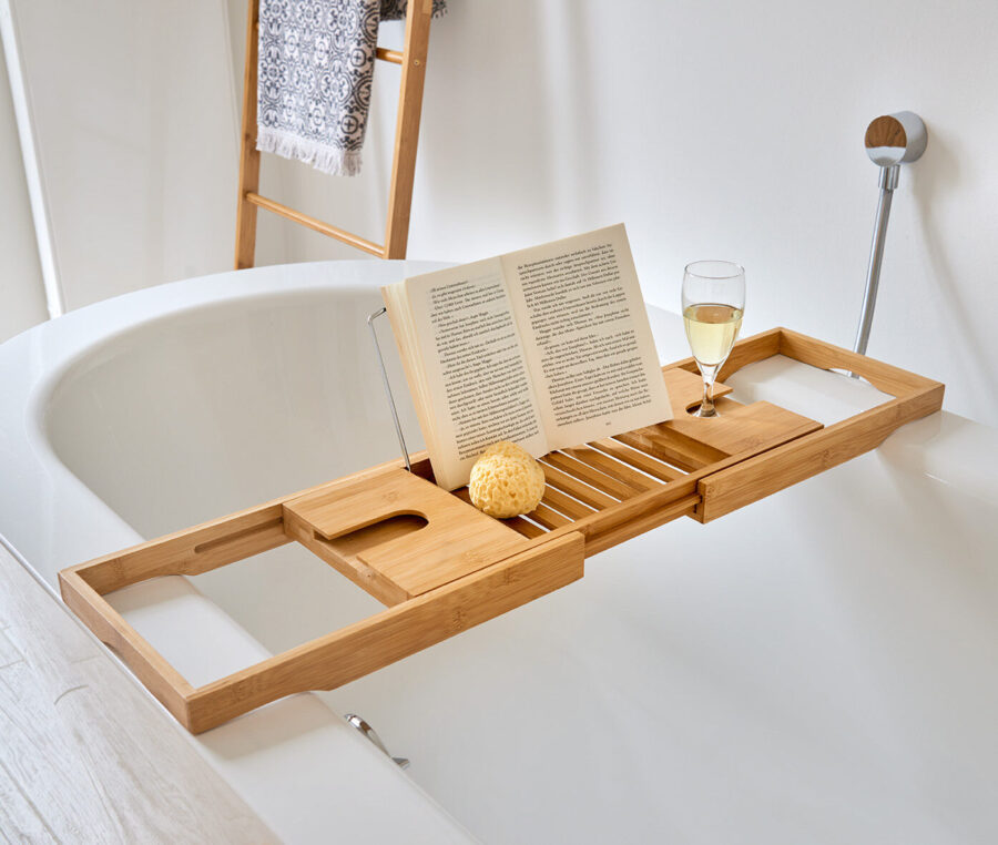 Badewannenablage, Bambus/Metall verchromt – Lifestyle 1