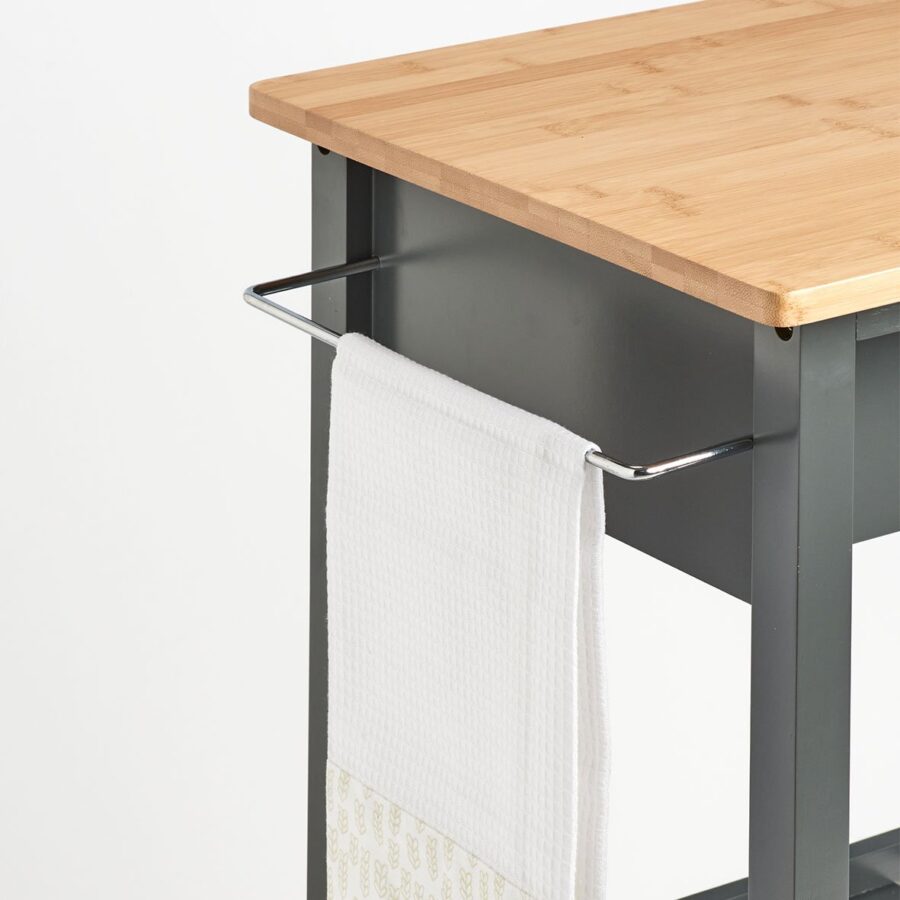 Küchenrollwagen, MDF/Bambus, anthrazit – Ansicht 4