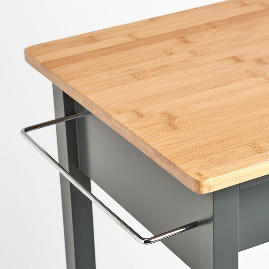 Küchenrollwagen, MDF/Bambus, anthrazit – Ansicht 5