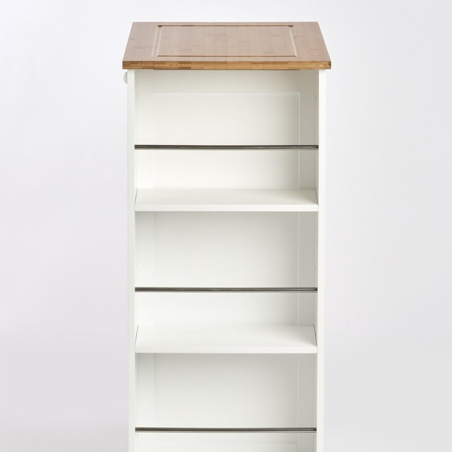 Küchenrollwagen, Bambus/MDF/Metall, weiß – Ansicht 7