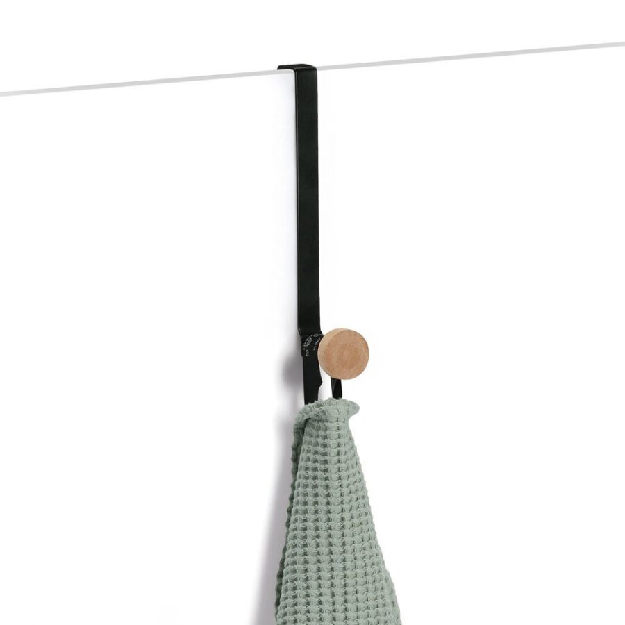 Türhänger-Set, 2-tlg., Metall/Holz, schwarz – Ansicht 3