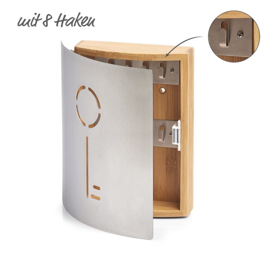 Schlüsselkasten "Schlüssel", Bambus/Edelstahl – Ansicht 2