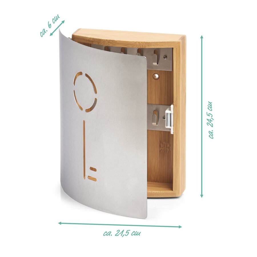 Schlüsselkasten "Schlüssel", Bambus/Edelstahl – Ansicht 4