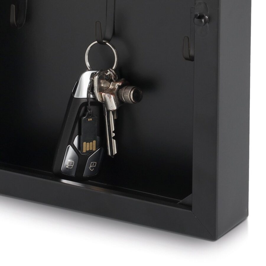 Schlüsselkasten "Leaves", Metall, schwarz – Ansicht 2