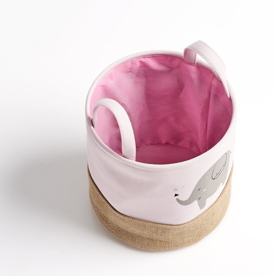 Aufbewahrungskorb "Elefant", Polyester/Jute, rosa – Ansicht 3