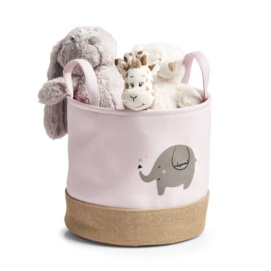 Aufbewahrungskorb"Elefant", Polyester/Jute, rosa – Ansicht 2