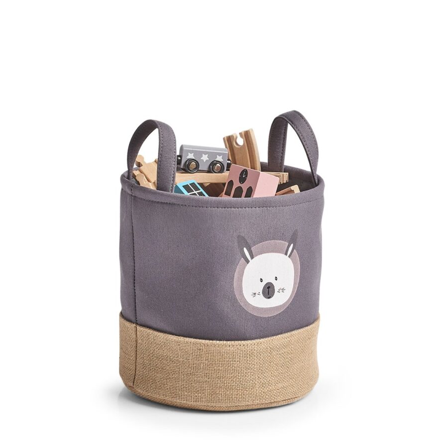 Aufbewahrungskorb "Hase", Polyester/Jute, grau – Ansicht 2