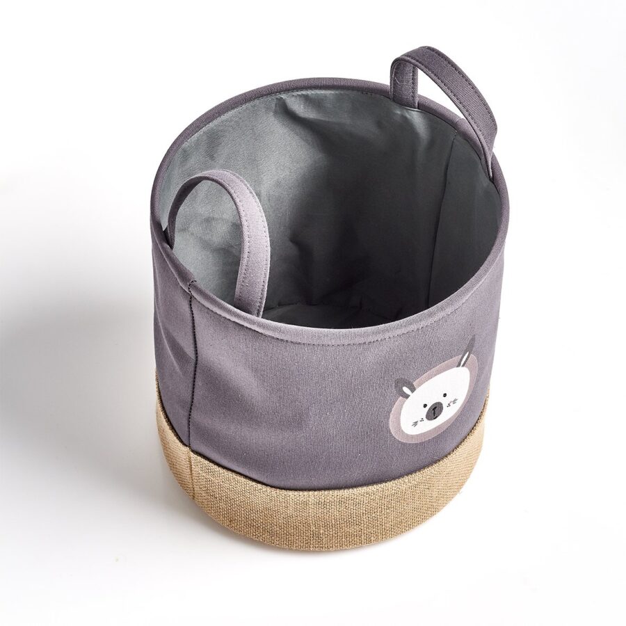 Aufbewahrungskorb "Hase", Polyester/Jute, grau – Ansicht 2