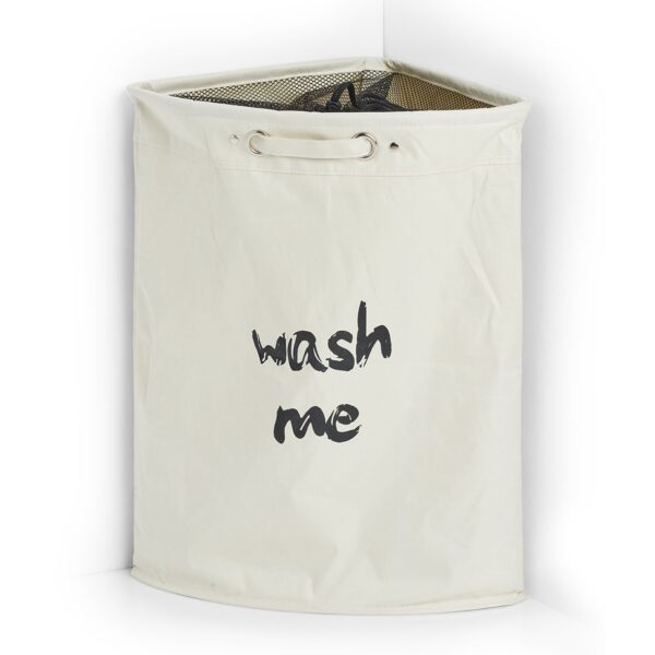 Eck-Wäschesammler "wash me", Polyester, beige