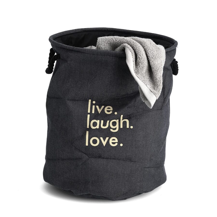 Wäschesammler "Denim", Baumwolle/Polyester, blau – Ansicht 2