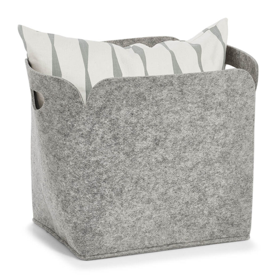 Aufbewahrungskorb, hoch, Filz, grau – Ansicht 2