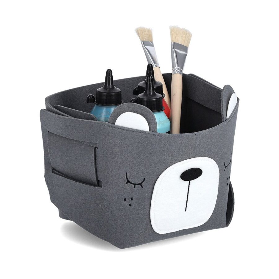 Aufbewahrungskorb "Bär", Filz, grau – Ansicht 5