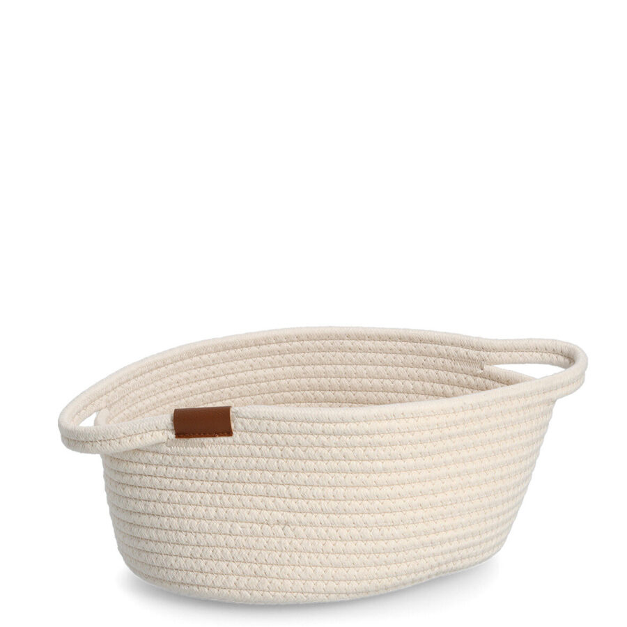 Aufbewahrungskorb, Baumwolle/Polyester, weiß