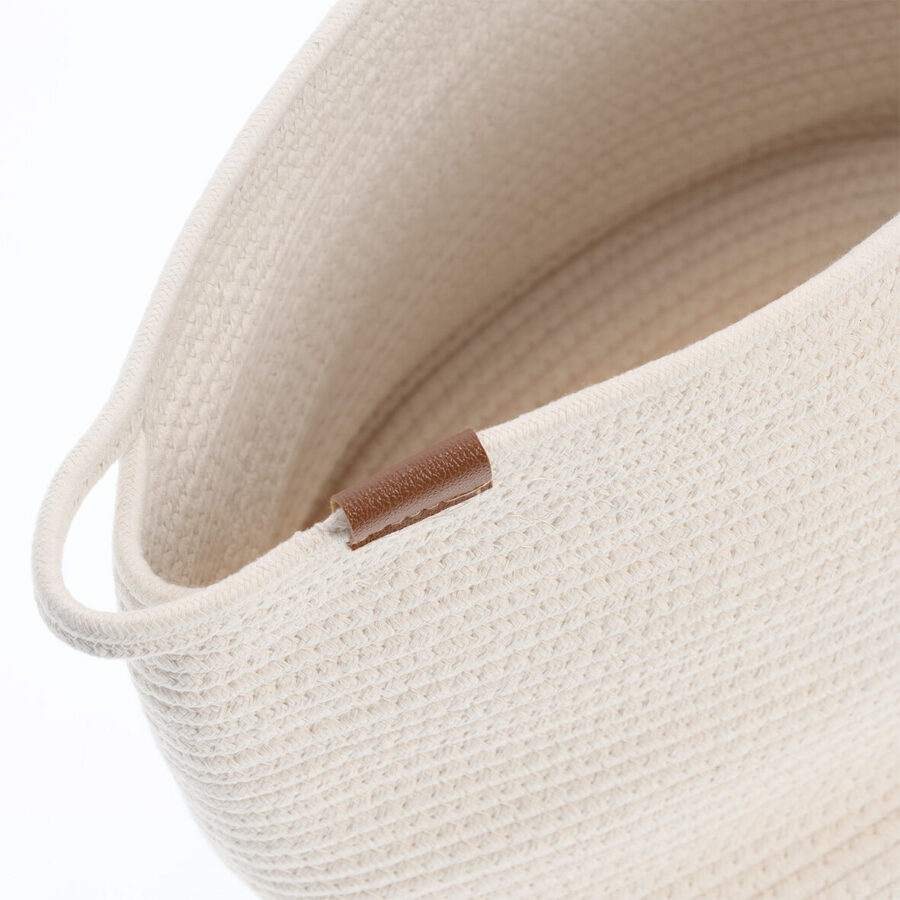 Aufbewahrungskorb, Baumwolle/Polyester, weiß – Ansicht 3