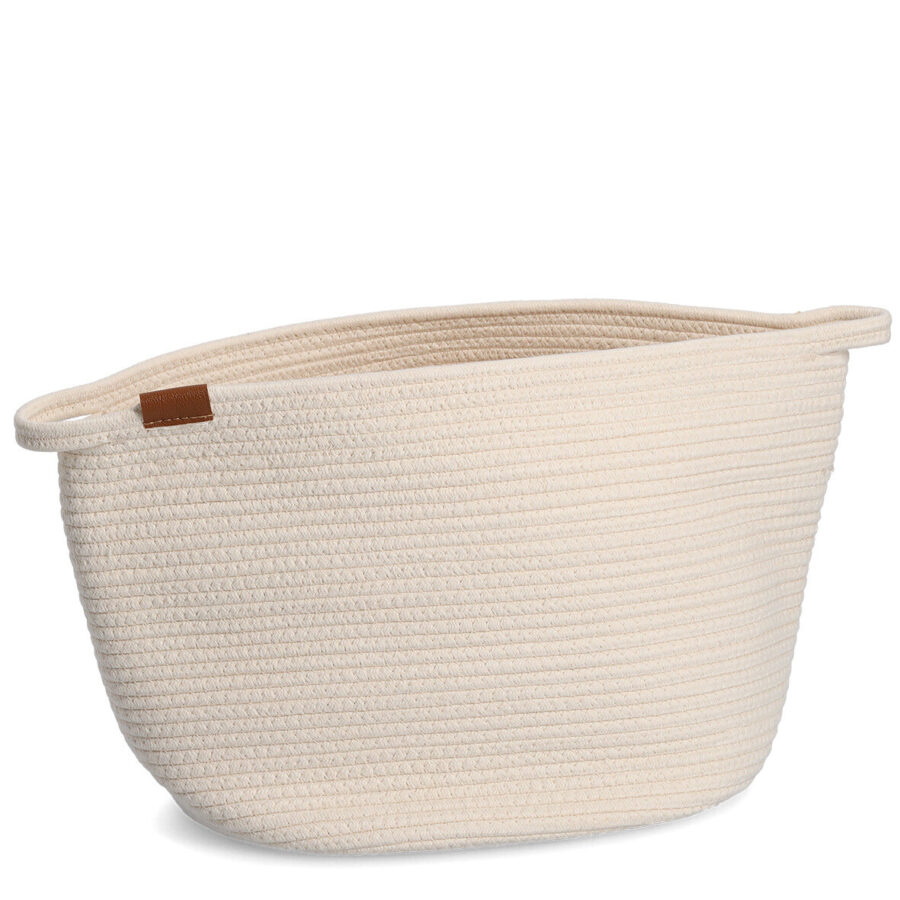 Aufbewahrungskorb, Baumwolle/Polyester, weiß