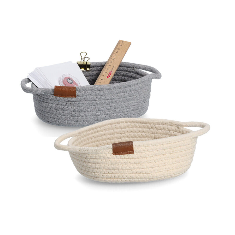 Aufbewahrungskorb, Baumwolle/Polyester, grau – Ansicht 5