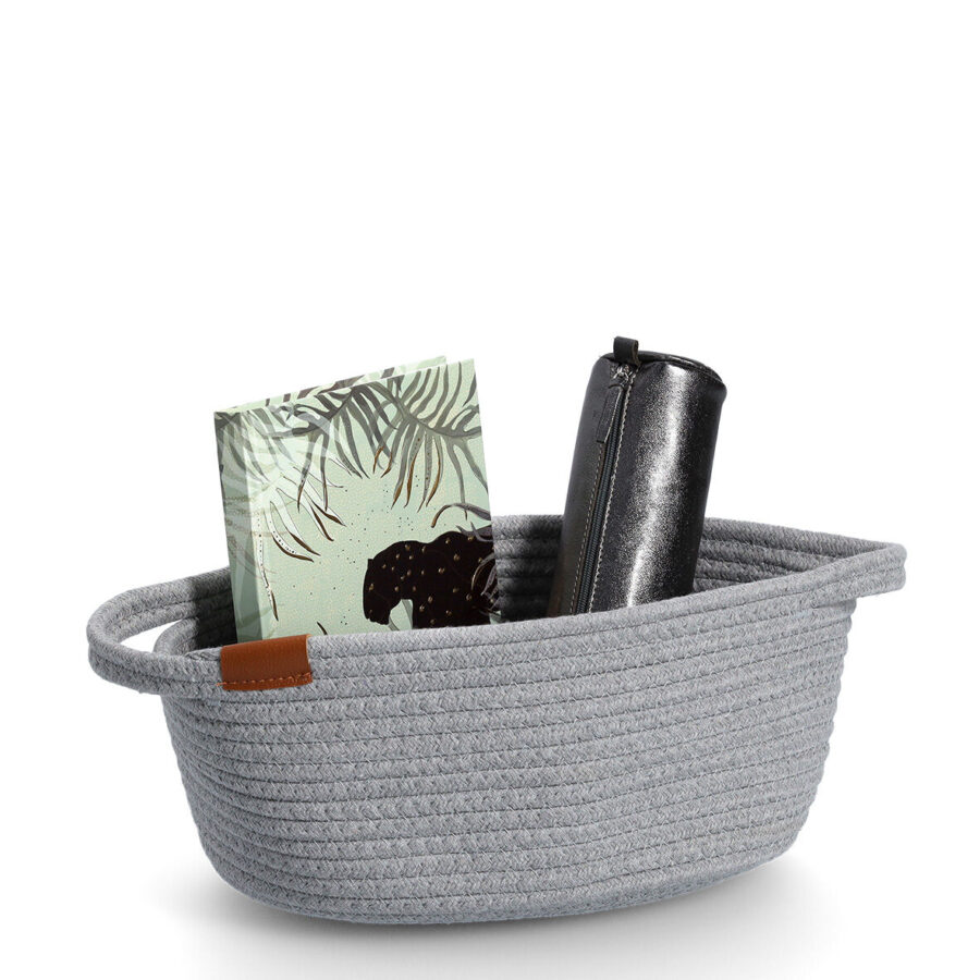 Aufbewahrungskorb, Baumwolle/Polyester, grau – Ansicht 4