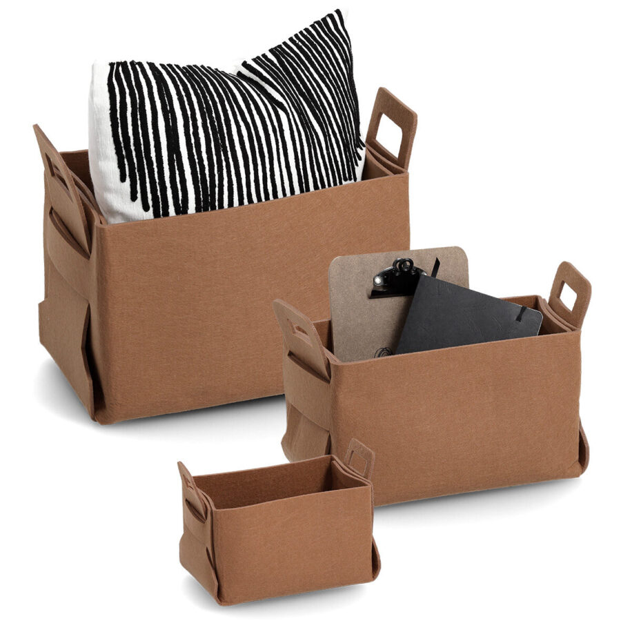 Aufbewahrungskorb, Filz, cognac – Ansicht 4