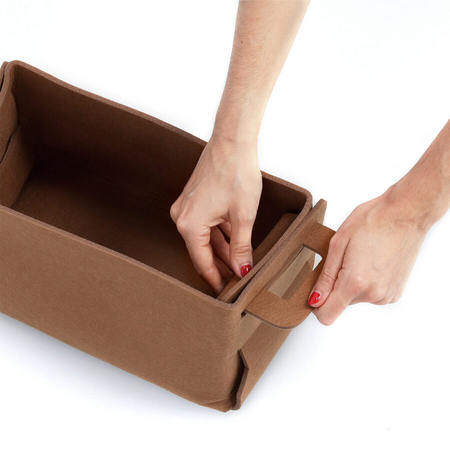 Aufbewahrungskorb, Filz, cognac – Ansicht 6