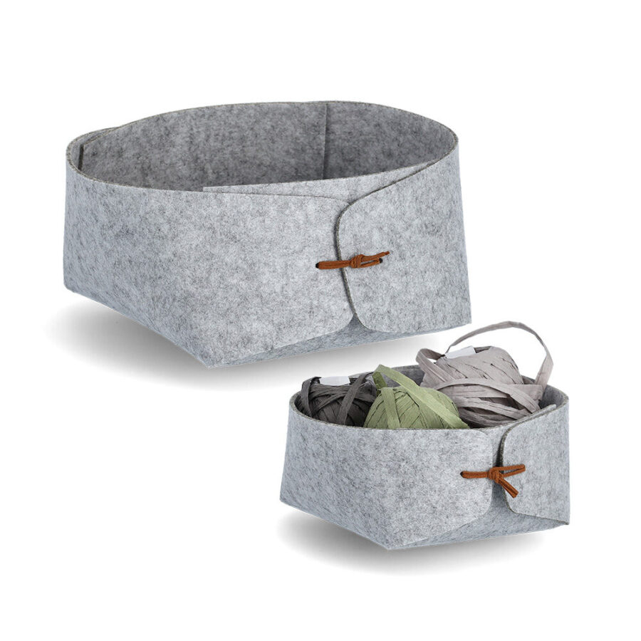 Aufbewahrungskorb, Filz, hellgrau – Ansicht 7