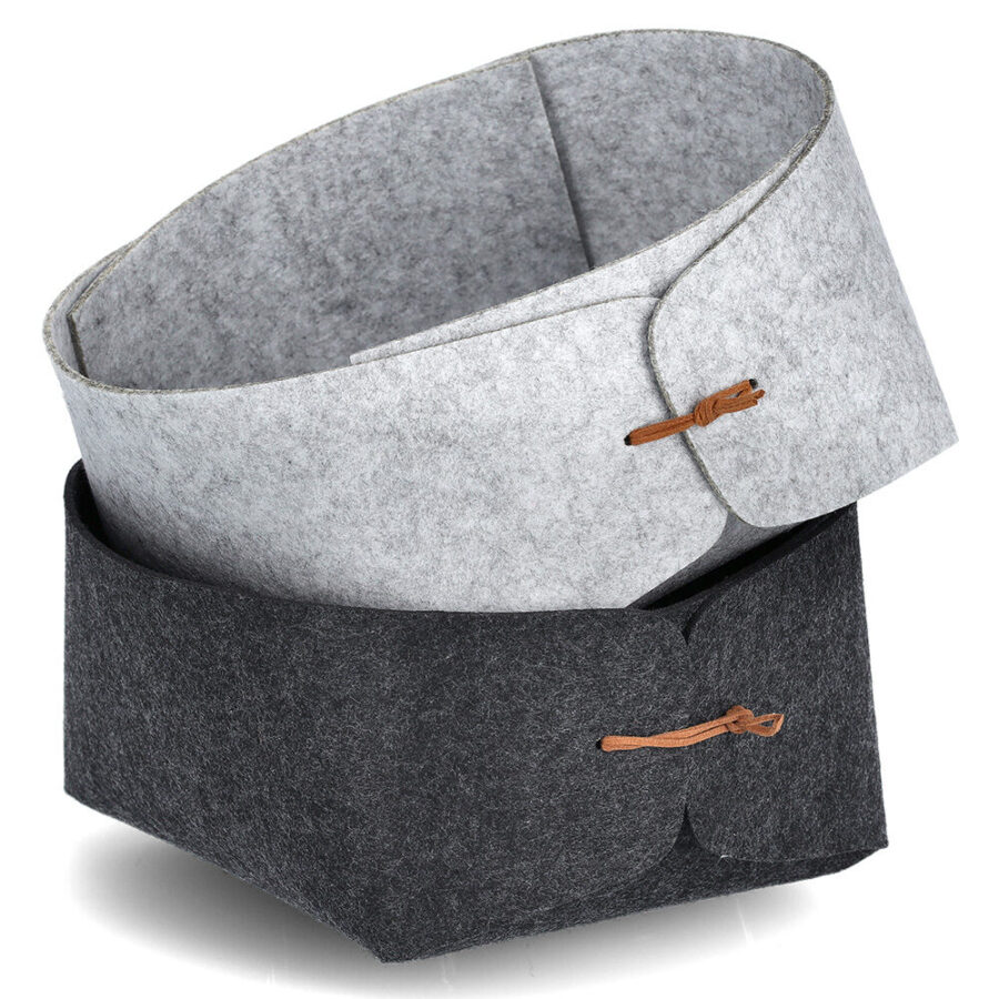 Aufbewahrungskorb, Filz, hellgrau – Ansicht 3