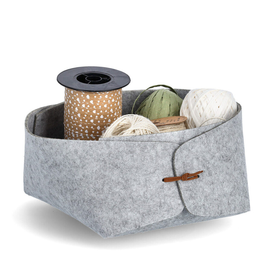 Aufbewahrungskorb, Filz, hellgrau – Ansicht 4