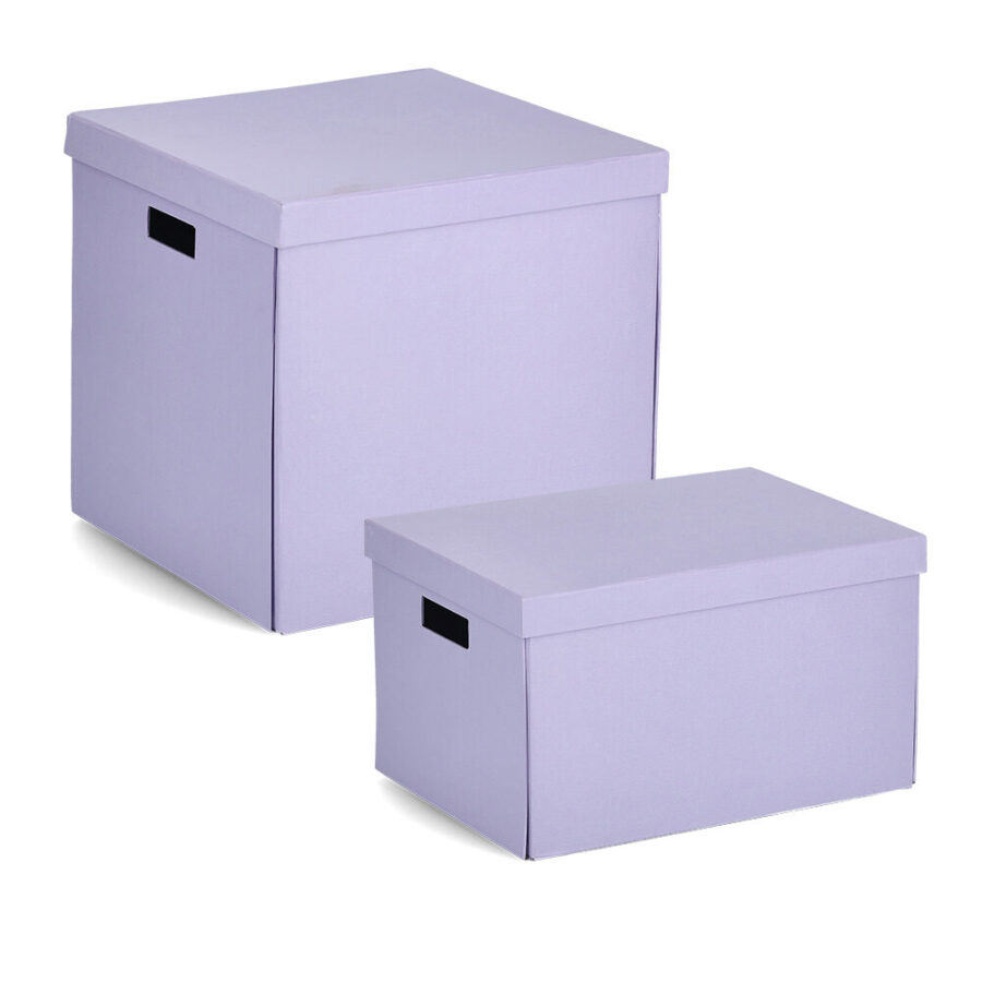 Aufbewahrungsbox, recycelt. Karton, flieder – Ansicht 3