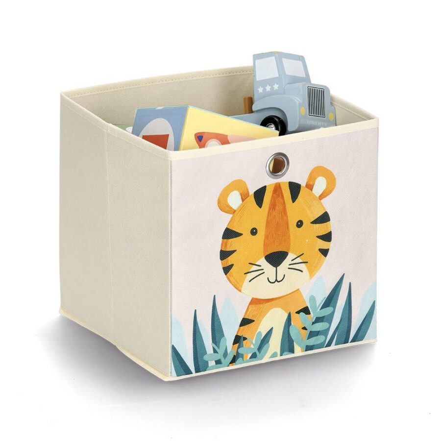 Aufbewahrungsbox "Tiger", Vlies, beige – Ansicht 5